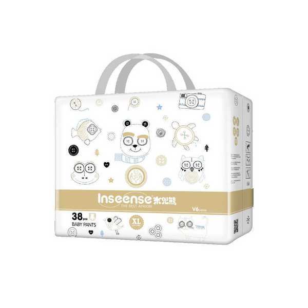 Трусики-подгузники INSEENSE V6 (12-17кг) 38шт XL (золотая упаковка ) супертонкие - InsV6-38