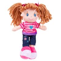 Мягкая кукла ABtoys брюнетка в джинсах, 20 см - M6015