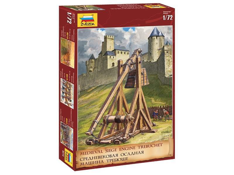 Сборные модели Zvezda Средневековая осадная машина Требюше, масштаб 1:72 - ZV-8516