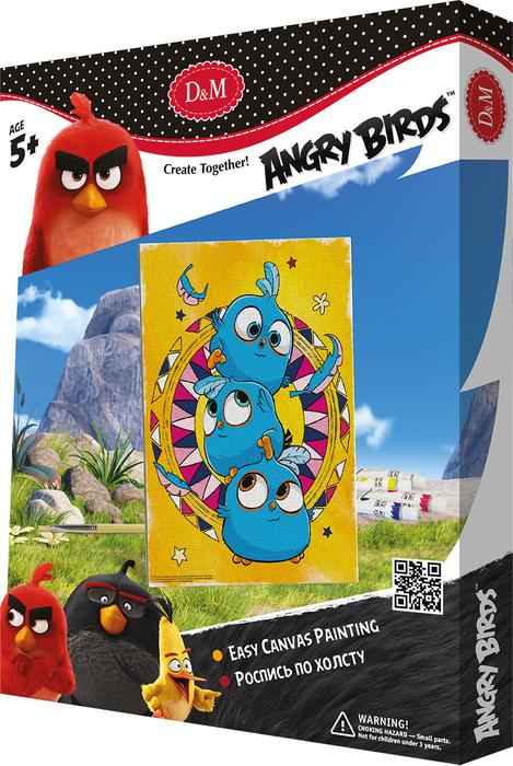 Набор для росписи по холсту D&M "Синие птички", Angry Birds, 18x24см