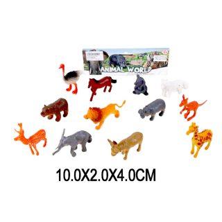 Набор фигурок Дикие животные, 12 шт., пакет - QT039
