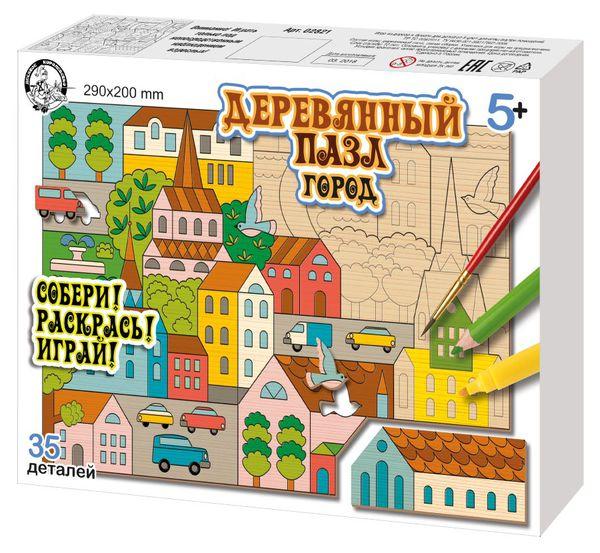 Пазл деревянный *Город*  29х20см, 35 элементов - 02821ДК